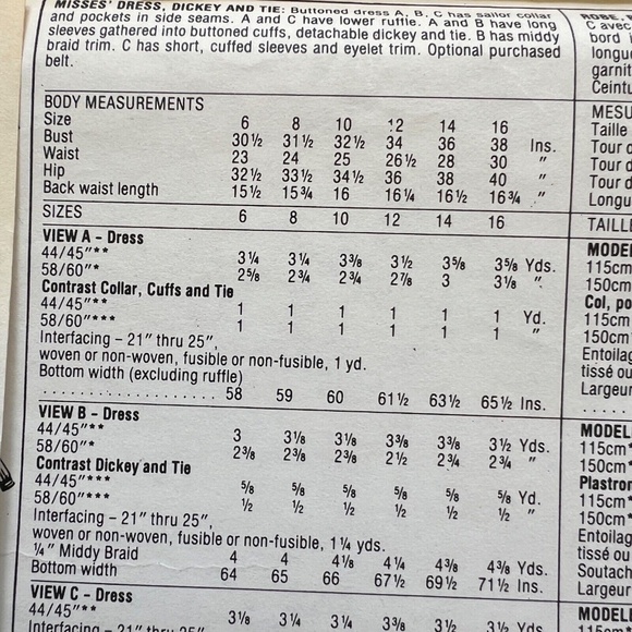 McCalls Pattern Laura Ashley Sailor Style Dress Ruffle Button Up 7912 Size 12 - Picture 3 of 4